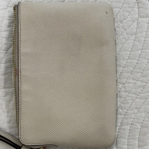 Coach Beige Wristlet with Gold Accents - Picture 3 of 4